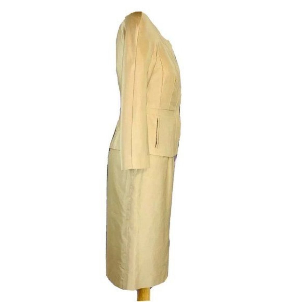 L.K. Bennet Suit 3Pc Dress Silk Set Elegant London International Luxury Fashion - Picture 11 of 16